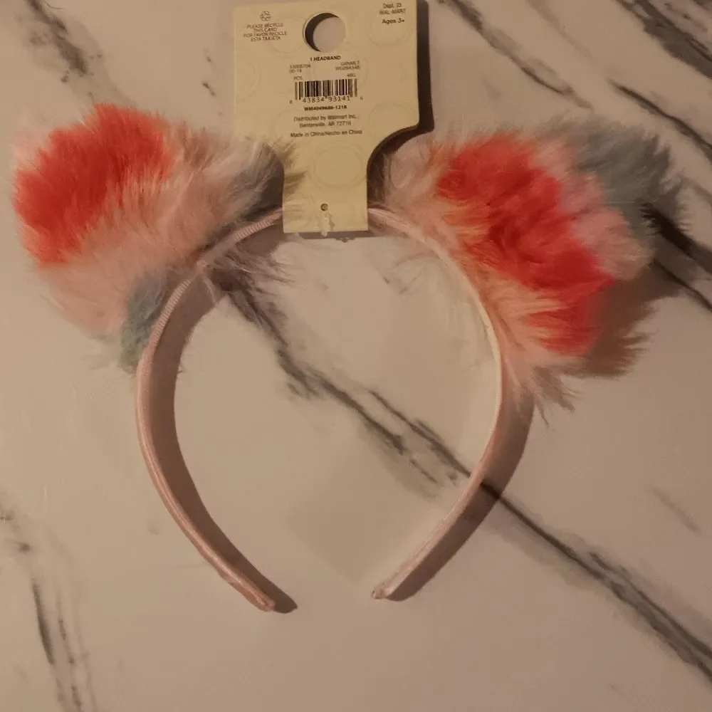 Fluffy Multicolor Cat Ear Kids Headband